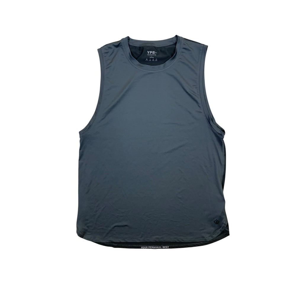 YPB Gray Performance Workout Muscle Tank Athleisure Gym Core Top L